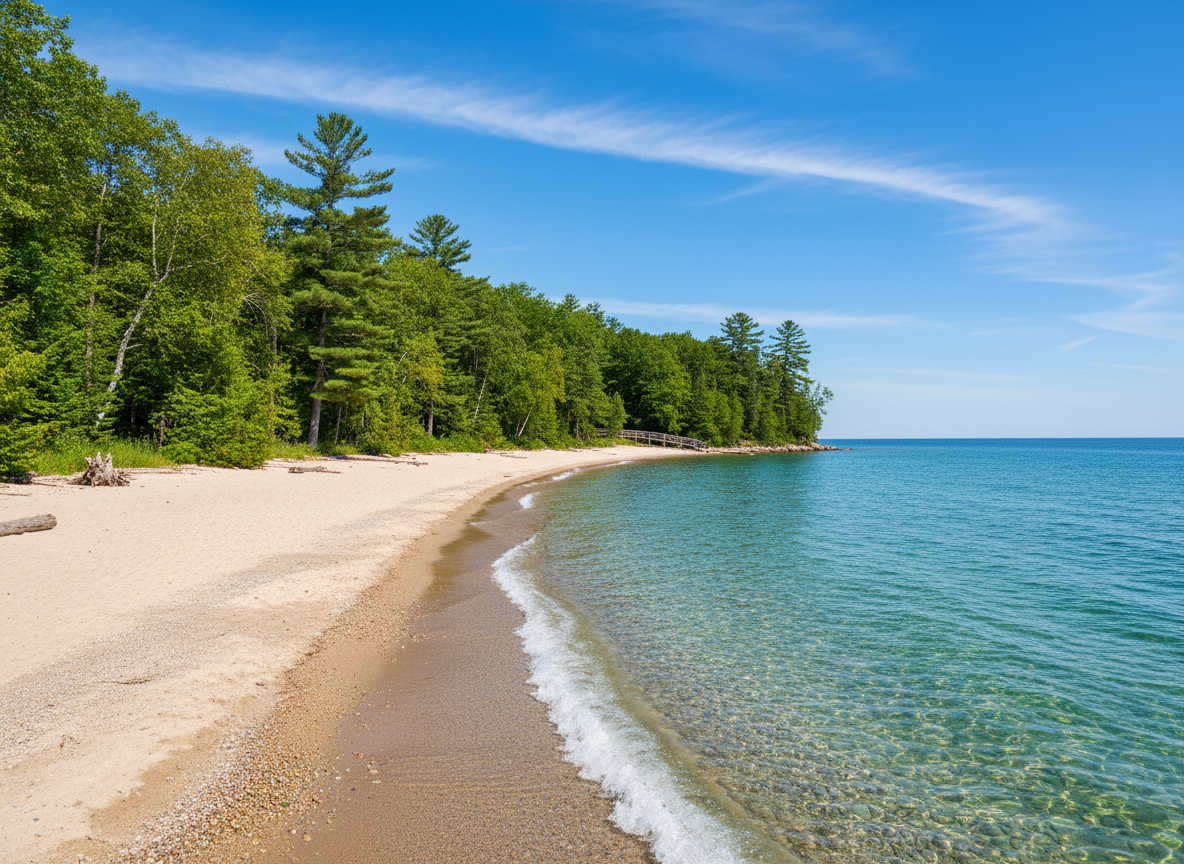 Big Bay State Park beach on Madeline Island Wisconsin